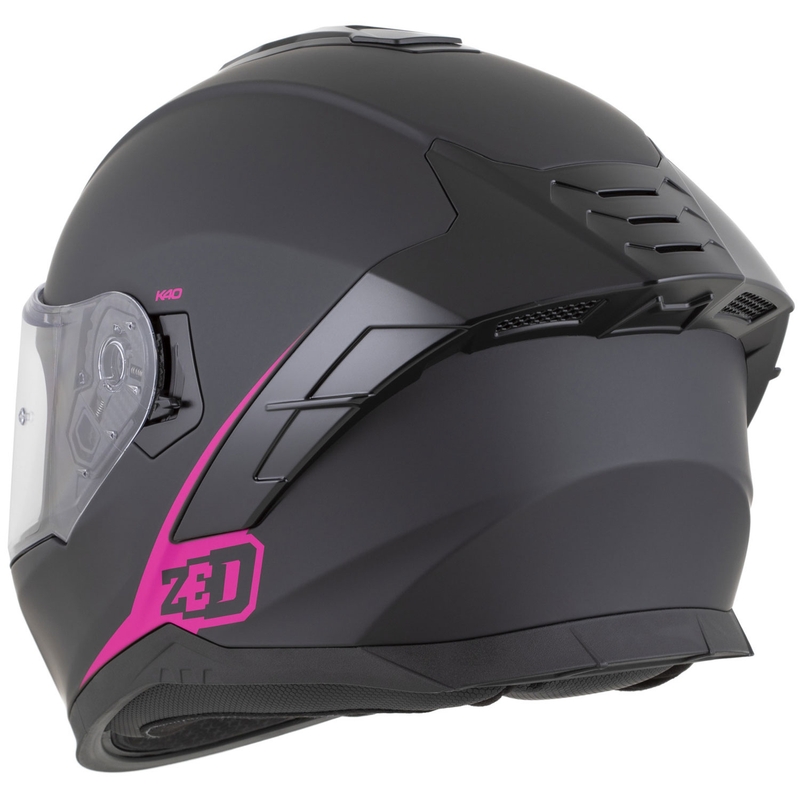 Casco integrale da moto ZED K40 nero opaco-rosa