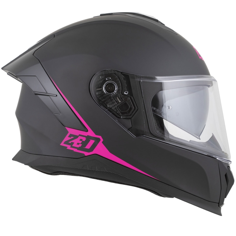 Casco integrale da moto ZED K40 nero opaco-rosa