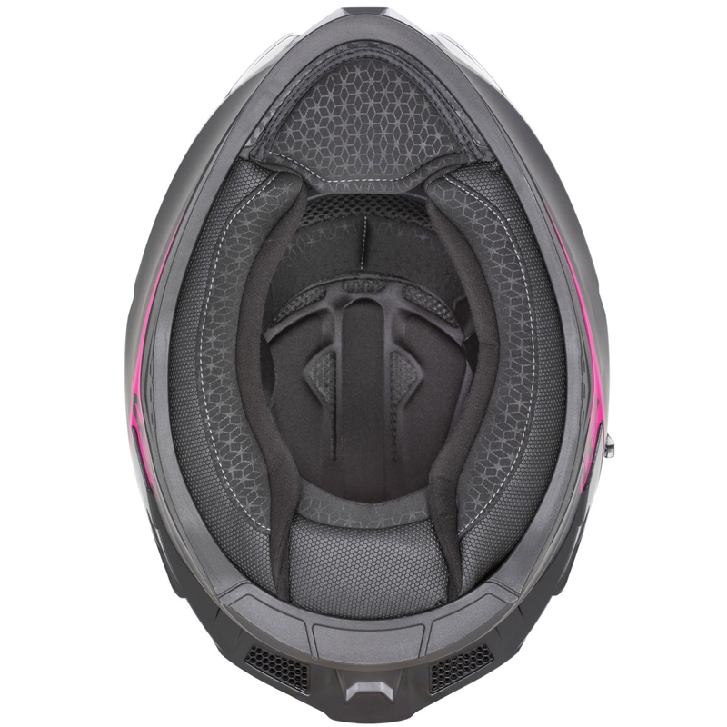 Casco integrale da moto ZED K40 nero opaco-rosa