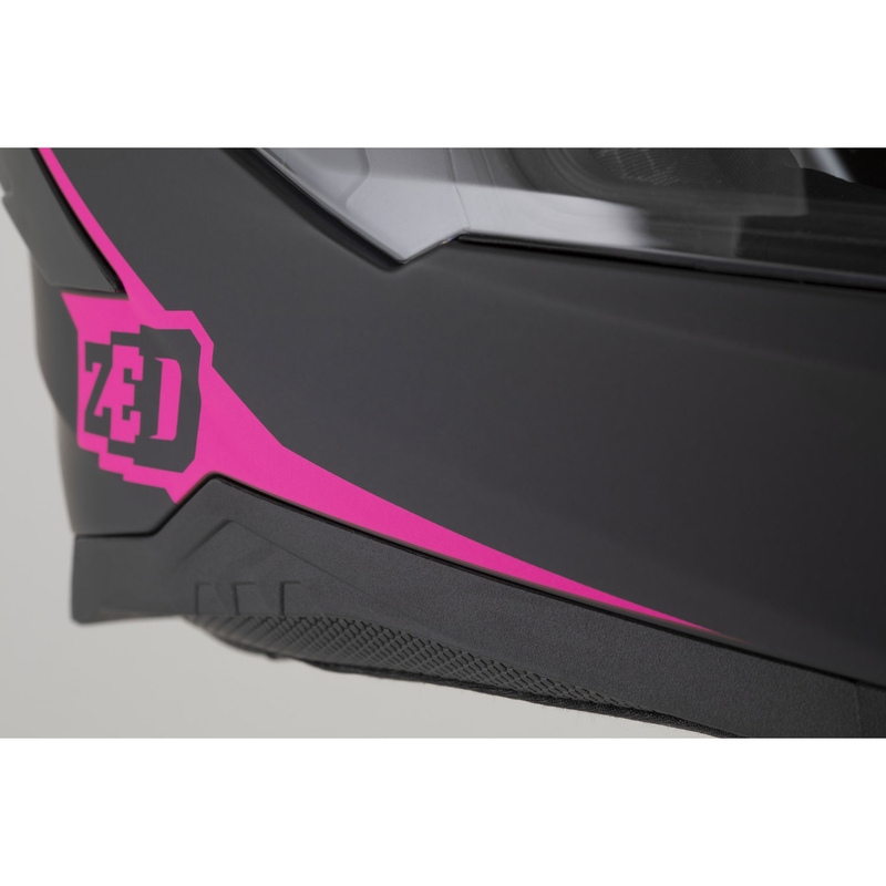 Casco integrale da moto ZED K40 nero opaco-rosa