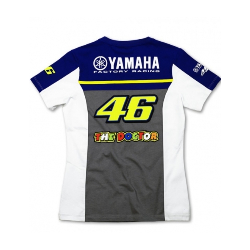 Dámské triko VR46 Valentino Rossi Yamaha Dual modro-šedé