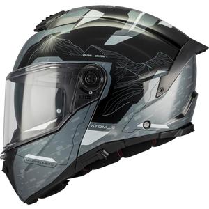 Casco da moto flip-up MT Atom 2 SV Highlands C2 nero-grigio