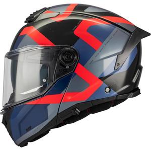 Casco da moto flip-up MT Atom 2 SV Dexter B15 blu-nero-rosso