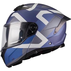 Casco da moto flip-up MT Atom 2 SV Dexter C2 blu-grigio opaco