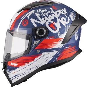 Casco integrale da moto per bambini MT Stinger 2 Rocket C17 blu-rosso-bianco
