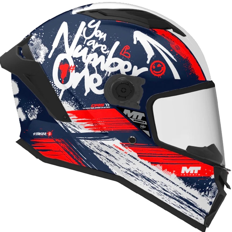 Casco integrale da moto per bambini MT Stinger 2 Rocket C17 blu-rosso-bianco
