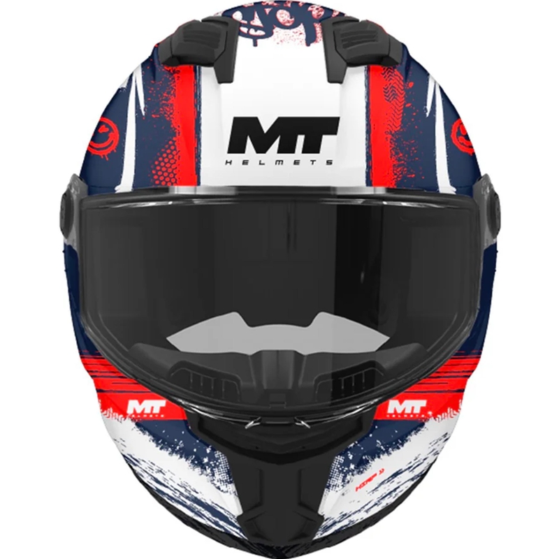 Casco integrale da moto per bambini MT Stinger 2 Rocket C17 blu-rosso-bianco