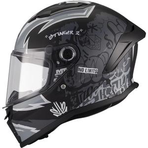 Casco integrale da moto per bambini MT Stinger 2 Tagger B2 nero-grigio opaco