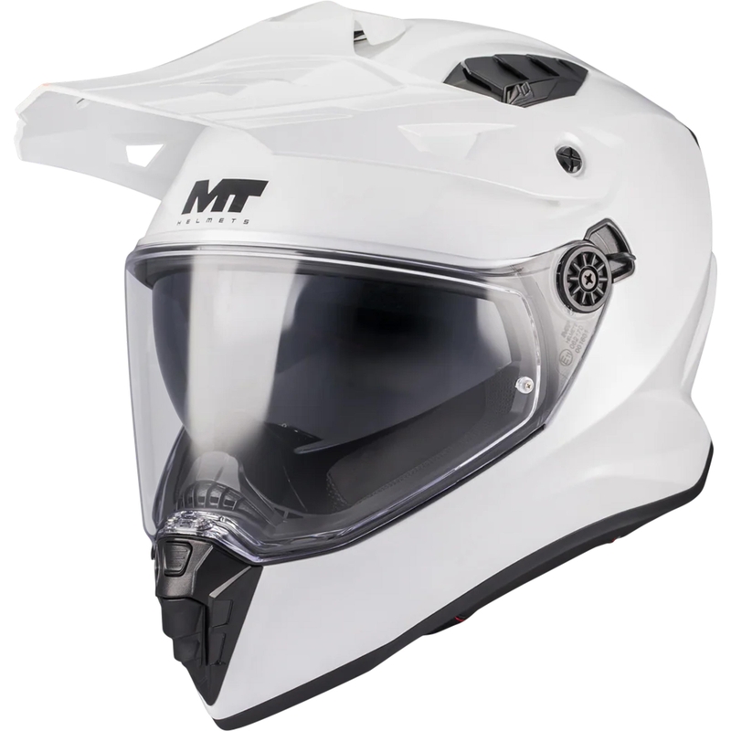 Casco da moto enduro MT Track SV Pure A0 bianco