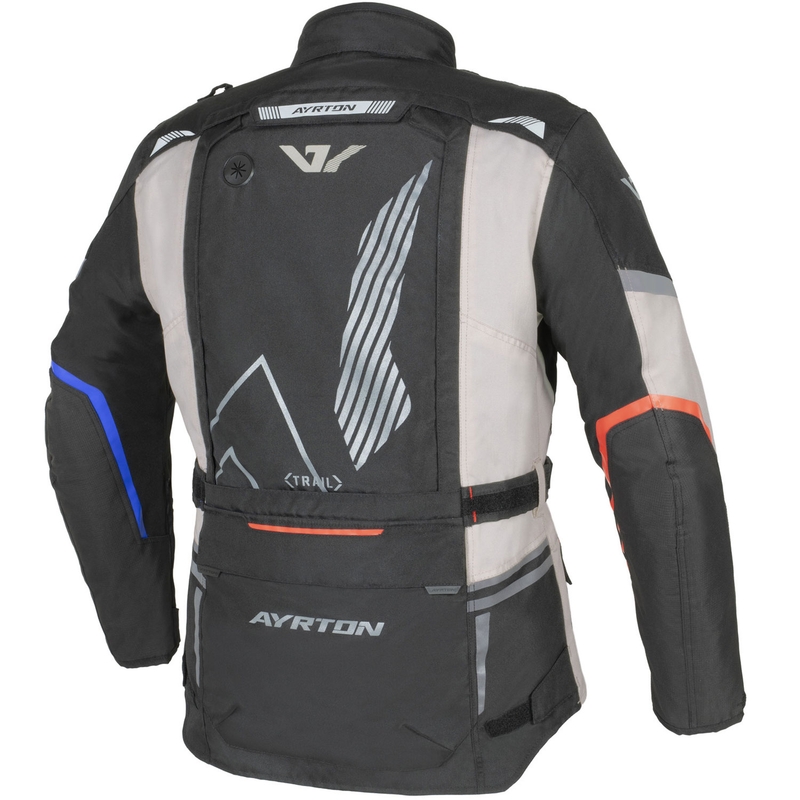 Giacca da moto Ayrton Trail bianco-nero-rosso-blu-grigio