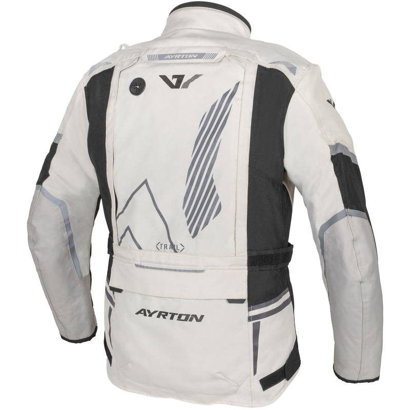Giacca da moto Ayrton Trail bianco-nero-grigio