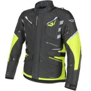 Giacca da moto Ayrton Trail nera-giallo fluo-grigio