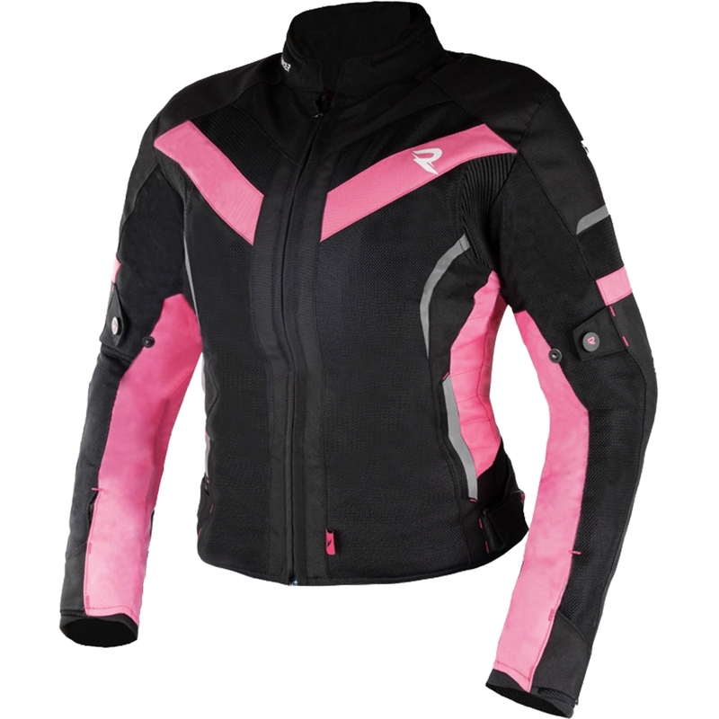 Giacca da moto da donna Street Racer Betty II Air nero-rosa