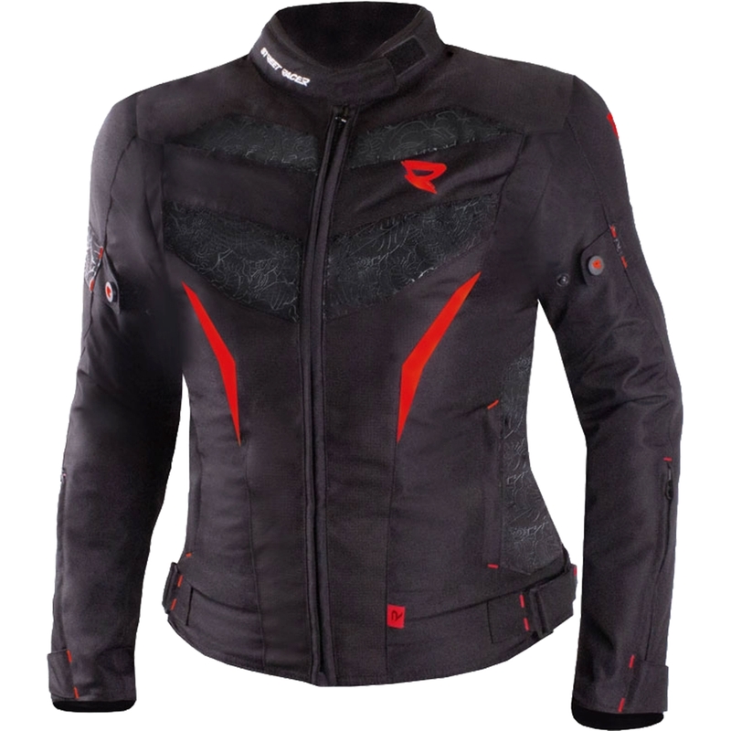 Giacca moto donna Street Racer Rose Nero e Rosso