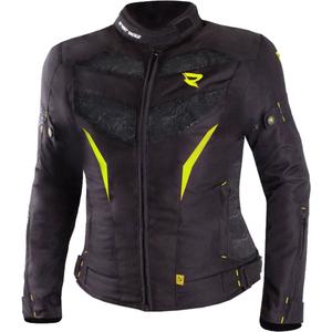 Giacca moto donna Street Racer Rose Nero-Giallo Fluo