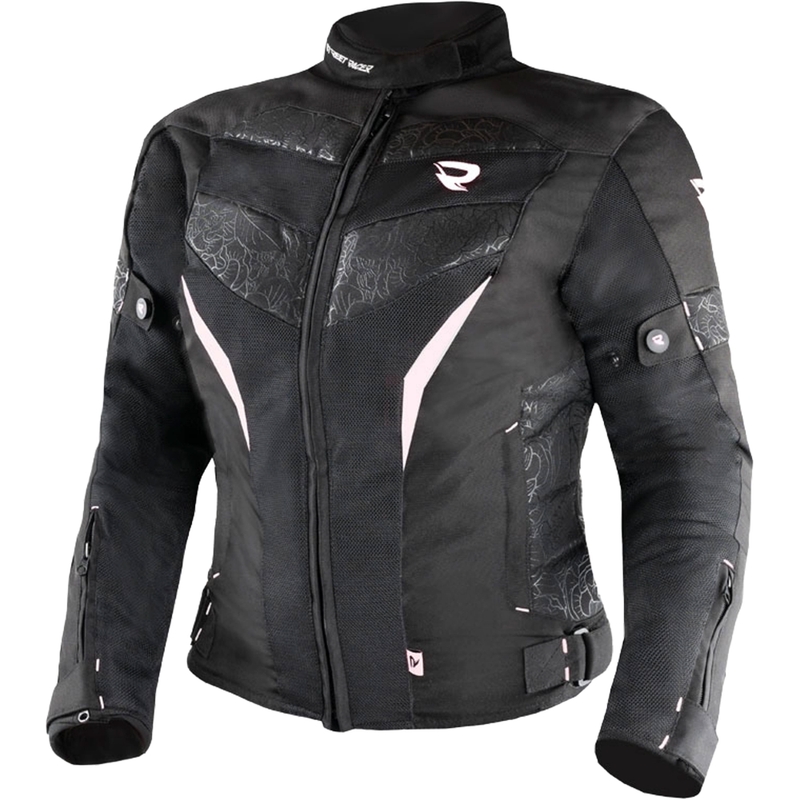 Giacca da moto Street Racer Rose Air bianca e nera da donna