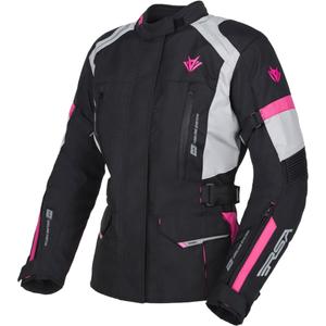 Giacca da moto da donna RSA EXO 2 nera-grigia-rosa