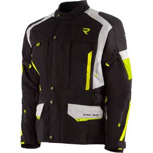 Giacca da moto Street Racer Hilax nera-grigia-giallo fluo