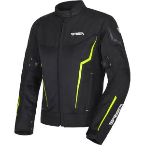Giacca da moto RSA Bolt nero-bianco-giallo fluo da donna