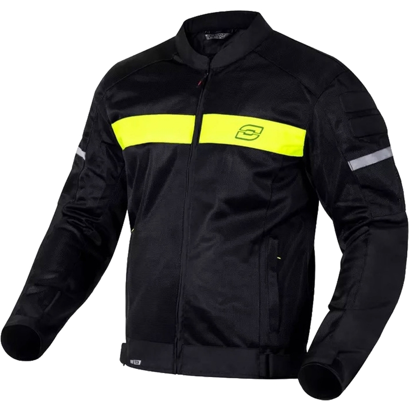 Giacca da moto Ozone Dart nero-giallo fluo