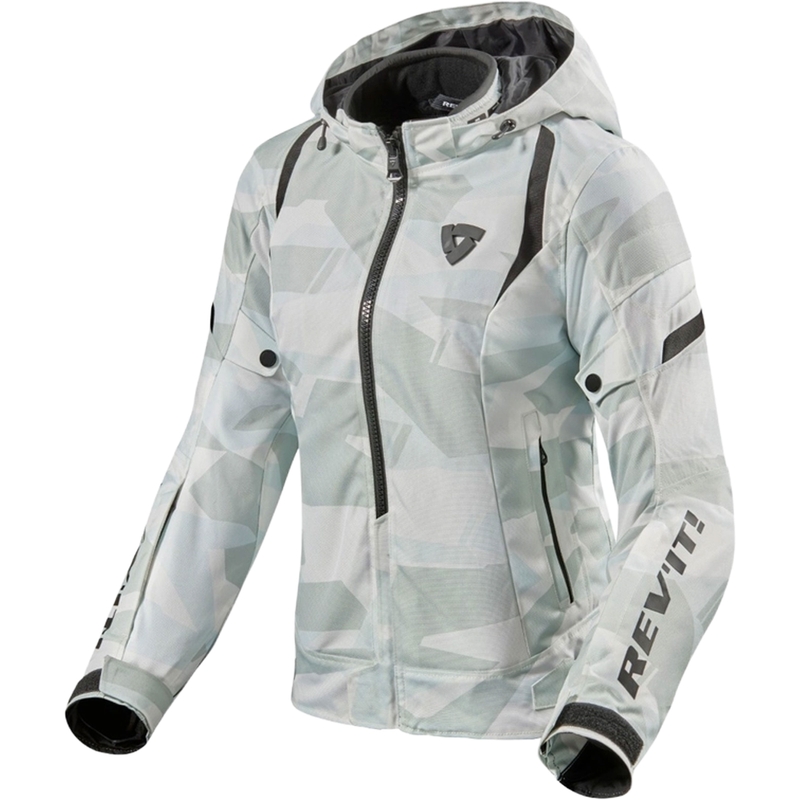 Giacca da moto Revit Flare 2 da donna, grigio e bianco