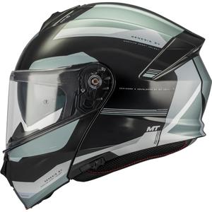 Casco da moto flip-up MT Genesis SV Raccoon B12 nero-grigio