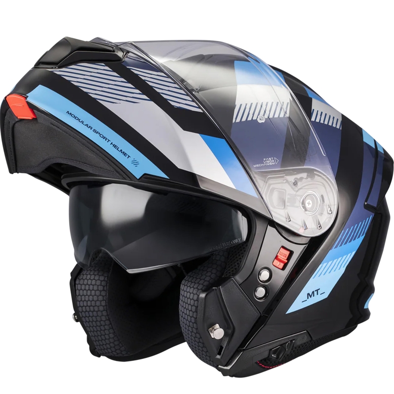 Casco da moto flip-up MT Genesis SV Stroke B7 nero-blu