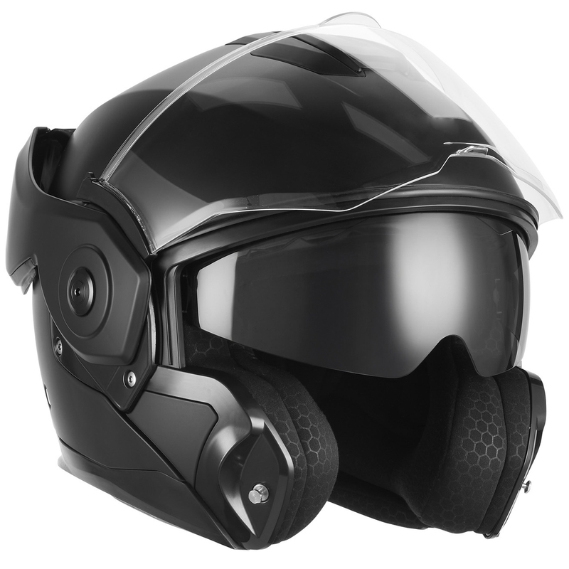 Casco da moto flip-up NOX PREMIUM Spinner nero opaco
