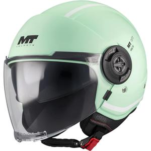 Casco moto jet MT Viale SV S Tasty C6 verde pastello opaco