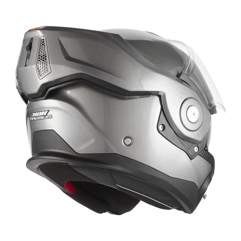 Casco da moto flip-up NOX PREMIUM Spinner, titanio opaco