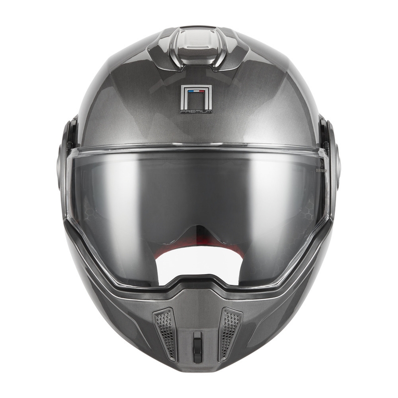 Casco da moto flip-up NOX PREMIUM Spinner, titanio opaco