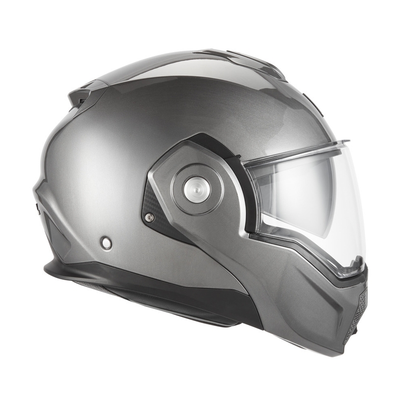 Casco da moto flip-up NOX PREMIUM Spinner, titanio opaco