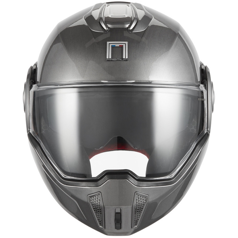 Casco da moto flip-up NOX PREMIUM Spinner, titanio opaco