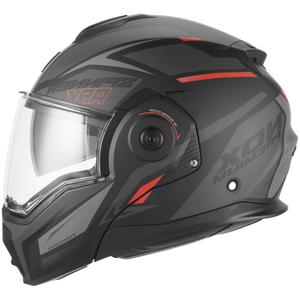 Casco da moto flip-up NOX PREMIUM Spinner Ark nero opaco-rosso