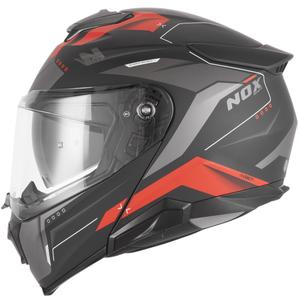 Casco moto flip-up NOX N967 Conquer nero opaco-rosso