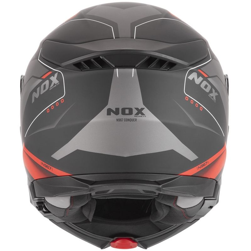 Casco moto flip-up NOX N967 Conquer nero opaco-rosso
