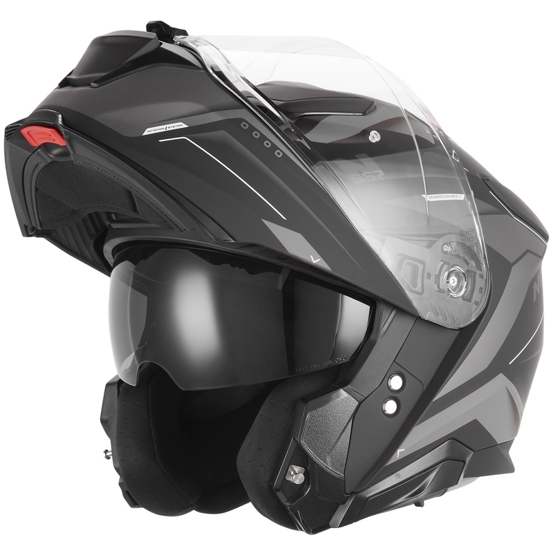 Casco moto flip-up NOX N967 Conquer nero opaco-argento