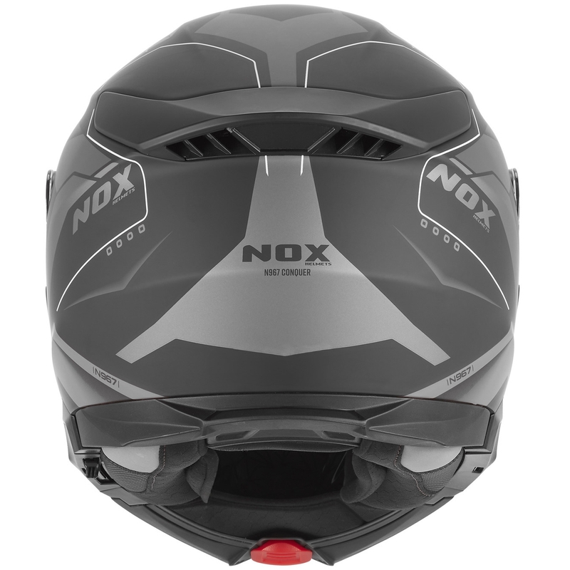 Casco moto flip-up NOX N967 Conquer nero opaco-argento