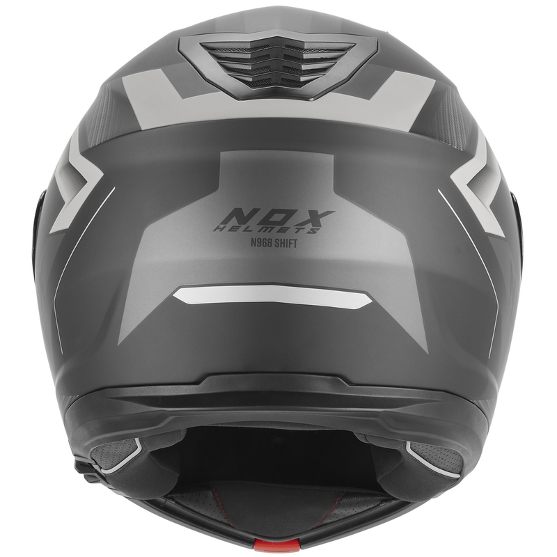 Casco moto flip-up NOX N968 Shift nero opaco-argento