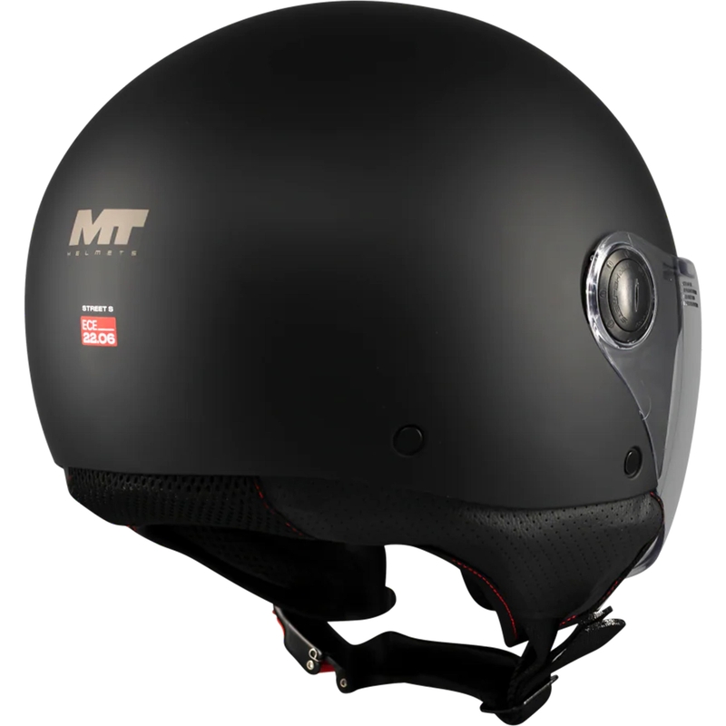 Casco da moto jet MT Street S Pure A1 nero opaco