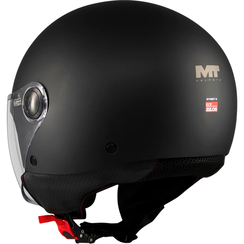 Casco da moto jet MT Street S Pure A1 nero opaco