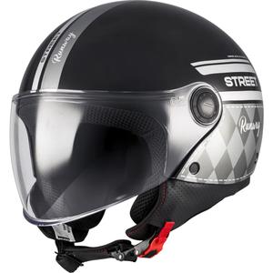 Casco da moto jet MT Street S Runway B2 nero-grigio