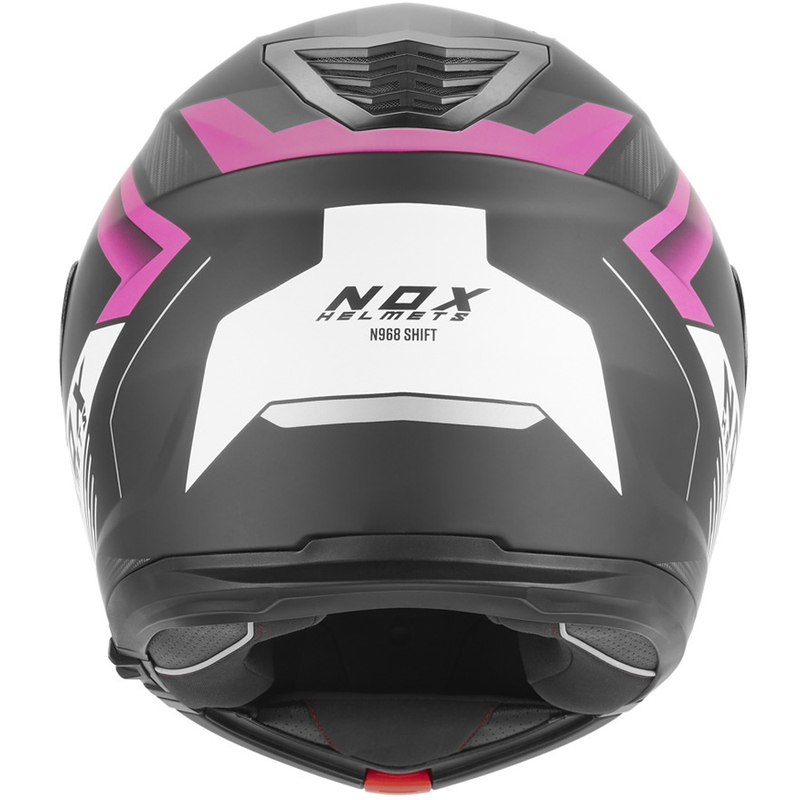 Casco moto flip-up NOX N968 Shift nero opaco-bianco-rosa