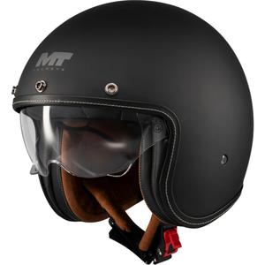 Casco da moto jet MT Lemans 2 SV S Pure A1 nero opaco