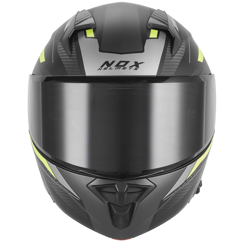 Casco moto modulare NOX N968 Shift nero opaco-giallo fluo