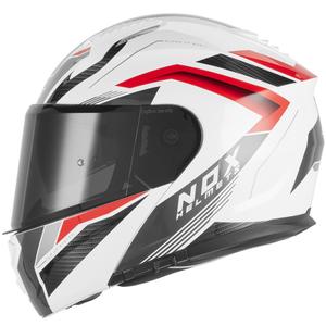 Casco moto flip-up NOX N968 Shift bianco-rosso