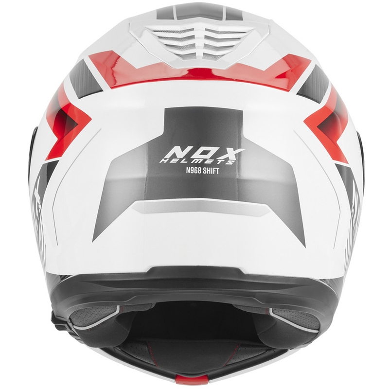 Casco moto flip-up NOX N968 Shift bianco-rosso