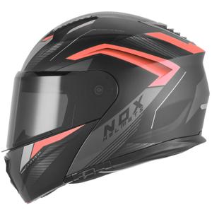 Casco moto flip-up NOX N968 Shift nero opaco-rosso