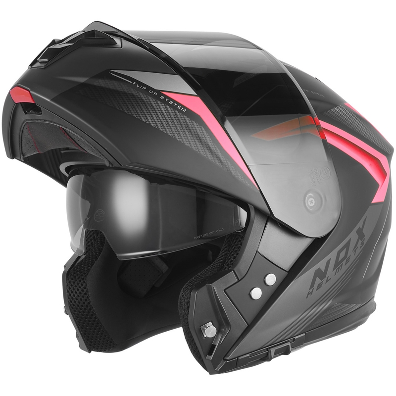 Casco moto flip-up NOX N968 Shift nero opaco-rosso