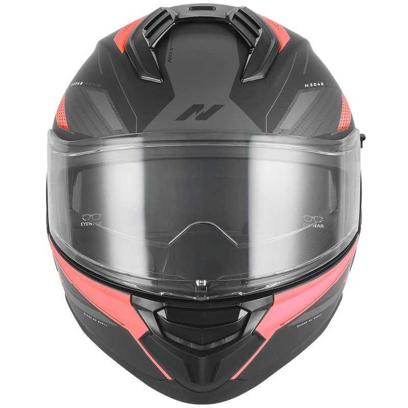 Casco integrale da moto NOX N304-S REVO nero opaco-rosso
